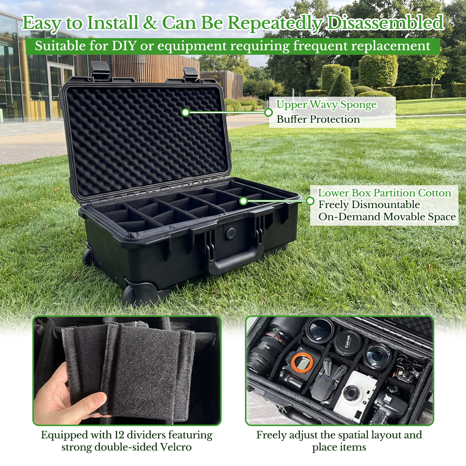 Professional Large Hard Rollin - مراجعة Drone Camera Case وسعره