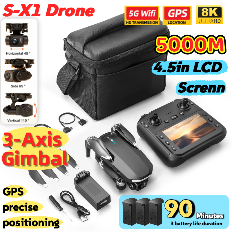 S-X1 MAX GPS Drone with 3-Axis - مراجعة Drone Camera Thermal وسعره
