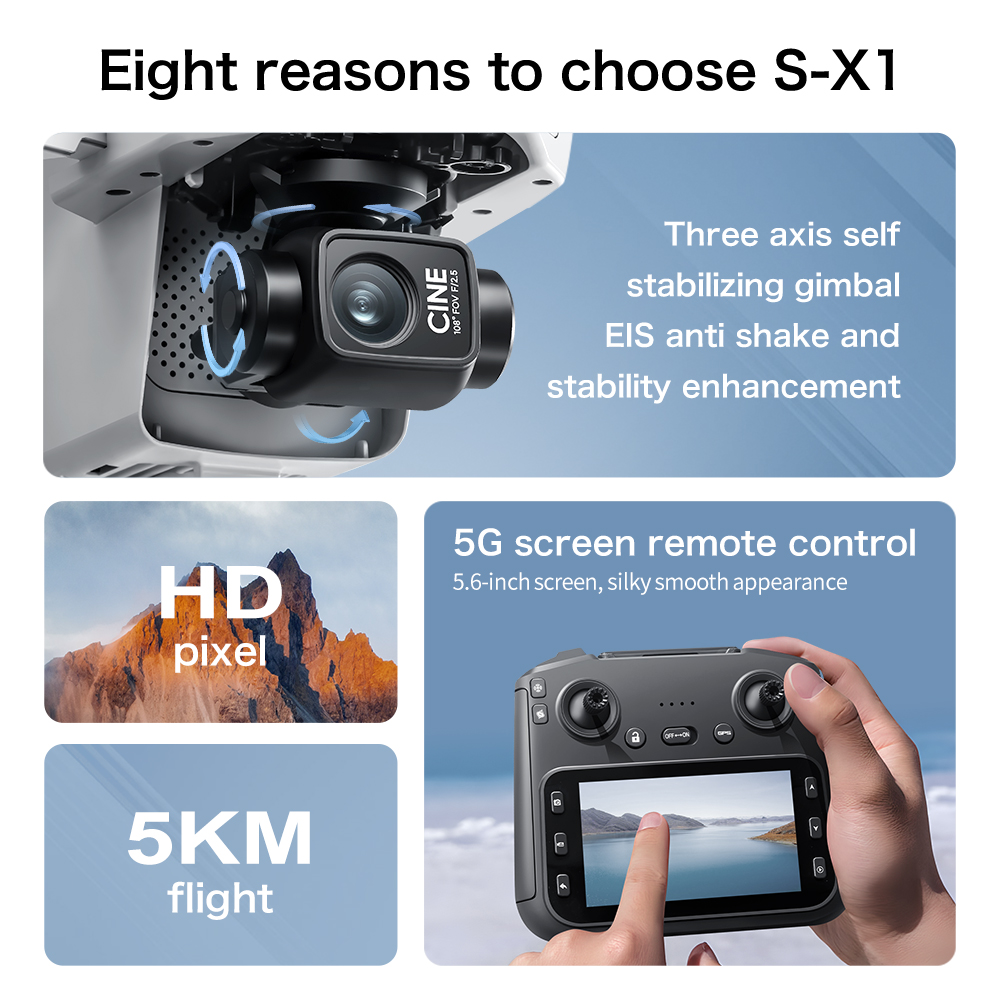 S-X1 MAX GPS Drone with 3-Axis - مراجعة Drone Camera Thermal وسعره