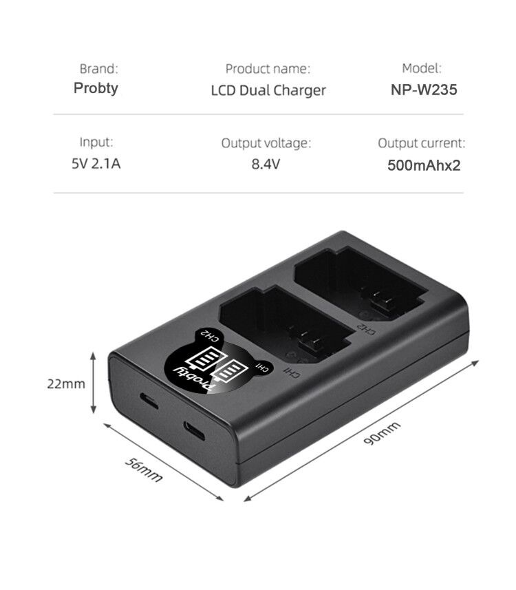 2200mAh NP-W235 NP W235 Batter - مراجعة Drone Camera Action وسعره