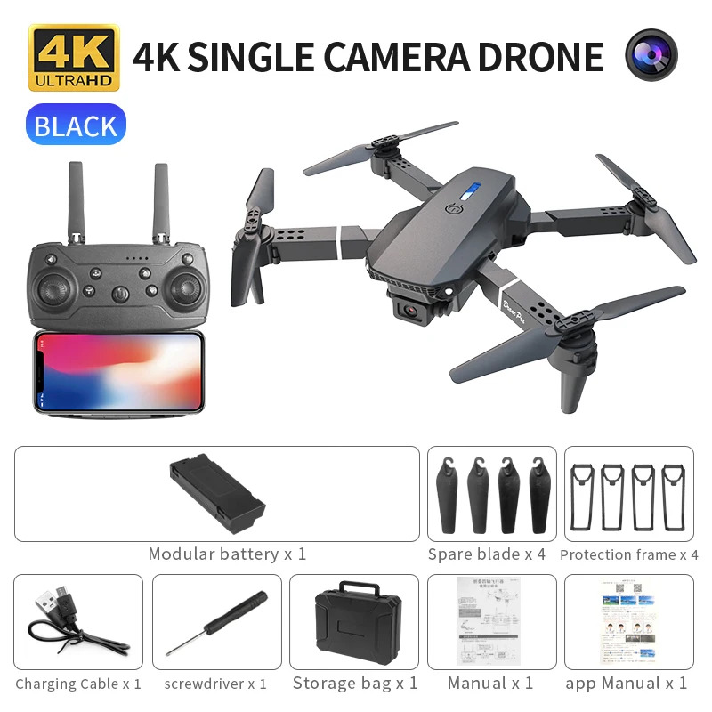 E88 ProIntelligent Folding Dro - مراجعة Drone Camera 4K وسعره