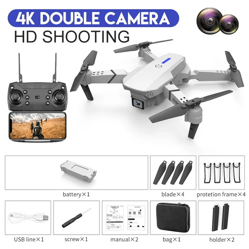 E88 ProIntelligent Folding Dro - مراجعة Drone Camera 4K وسعره