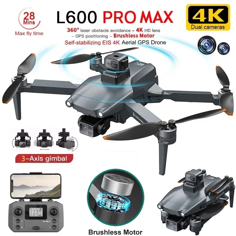 L600 PRO MAX GPS Drone Profess - مراجعة Drone Camera With Gimbal وسعره