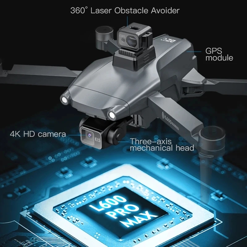 L600 PRO MAX GPS Drone Profess - مراجعة Drone Camera With Gimbal وسعره