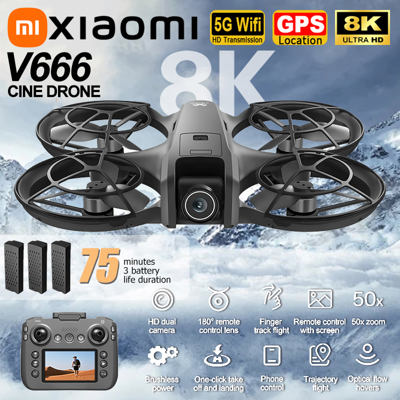 Xiaomi V666 Drone 8K Aerial HD - مراجعة Drone Camera With Gimbal وسعره