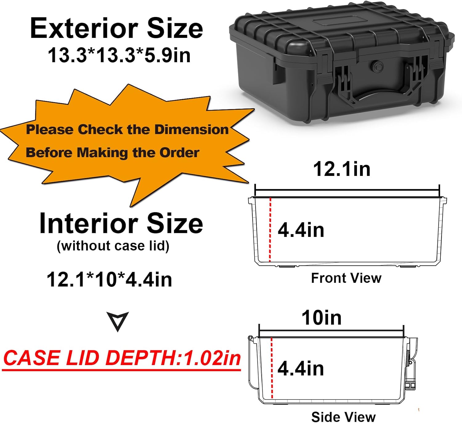 Waterproof Hard Case with Pick - مراجعة Drone Camera Waterproof وسعره